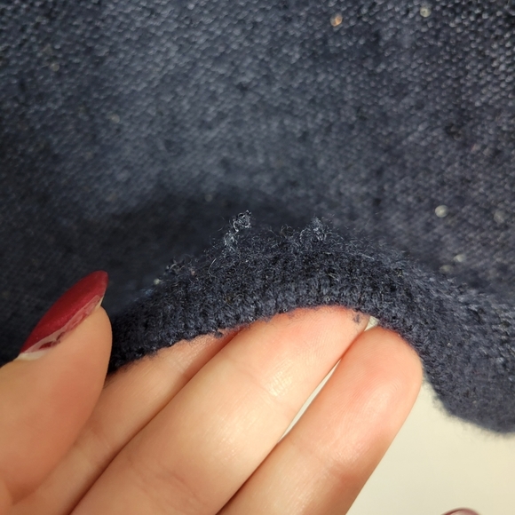 Small TSE Navy Sequin Cowlneck Sweater *Flawed* - Picture 2 of 7